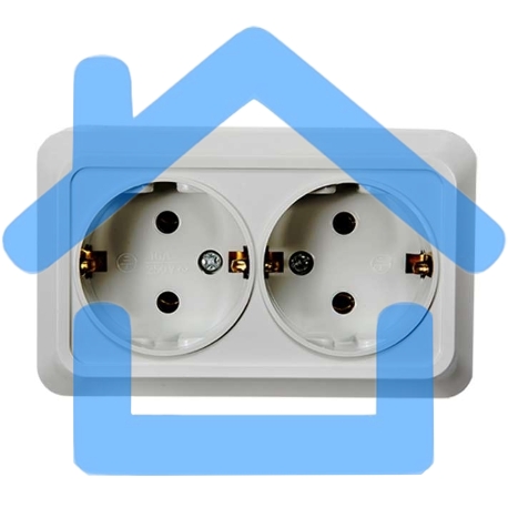 Розетка 2-м BOLLETO с заземл. накл. 7128 бел. ASD / IN HOME 4680005959839-7