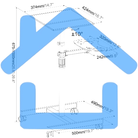 Стол для проектора Cactus CS-VM-PT01T-3