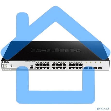 Управляемый коммутатор 2 уровня D-Link DGS-1210-28MP/ME/B2A PROJ с 24 портами 10/100/1000Base-T и 4 портами 1000Base-X SFP (24 порта с поддержкой PoE 802.3af/802.3at (30 Вт), PoE-бюджет 370 Вт)-4