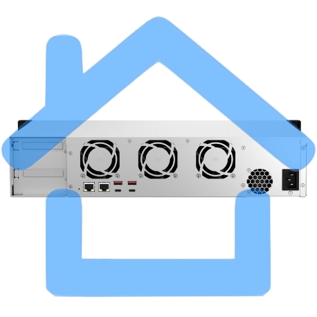 Сетевое хранилище SMB QNAP TS-873AeU-4G NAS 8x3.5/2.5 SATA/SSD trays, 2 x M2 PCIe, 2x 2.5 GbE, 2U rackmount, 1 PSU. AMD Ryzen V1500B 4-core/8-thread 2.2 GHz processor, 4 Gb DDR4 RAM (1*4 Gb) up to 64Gb (2*32 Gb). W/o rail kit RAIL-B02-8