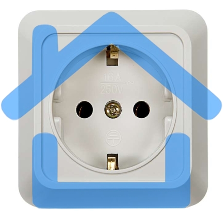 Розетка 1-м BOLLETO с заземл. накл. 7028 бел. ASD / IN HOME 4680005959792-3