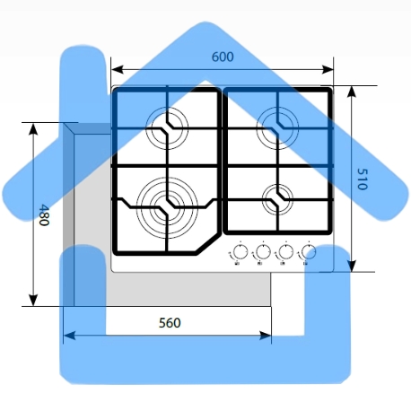 Газовая варочная поверхность LEX GVG 640-1 IV слоновая кость-6