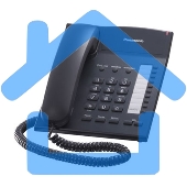 Телефон проводной Panasonic KX-TS2382RUB черный индикатор вызова,повторный набор последнего номера,4 уровня громкости звонка