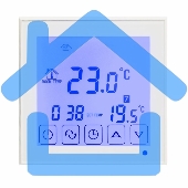 Терморегулятор сенсорный с автоматическим программированием Rexant, R200W, белый