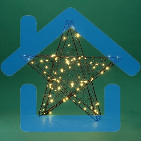 Металлическая 3D-фигура Звезда 35см, цвет свечения теплый белый, питание 3хAA (не в комплекте) NEON-NIGHT-1