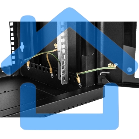 Шкаф коммутационный ЦМО (ШРН-9.650-9005) настенный 9U 600x658мм пер.дв.стекл 200кг черный 600мм 180град.