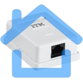 Настенная информационная розетка RJ45 8P8C, кат.5Е, UTP, 1-порт, белая 
