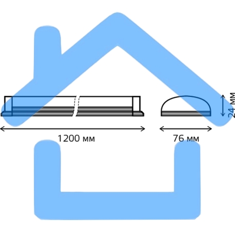 Светильник светодиодный Gauss IP40 1200*76*24мм 36W 3200lm 4000K WLF-2 сталь