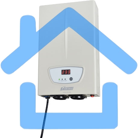 Стабилизатор POWERMAN AVS 2000S, ступенчатый регулятор, цифровые индикаторы уровней напряжения, 2000ВА-1