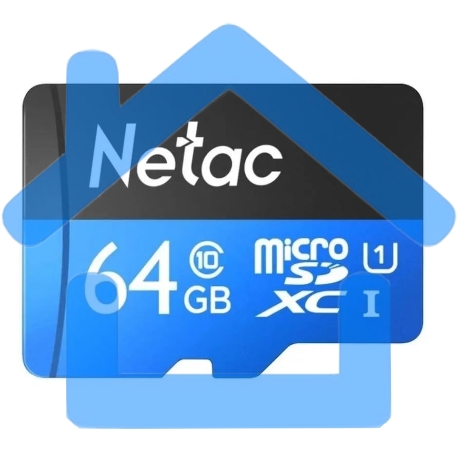 Флеш карта microSDHC 64Gb Netac P500 <NT02P500STN-064G-R> (с SD адаптером) 80Mb/s-8