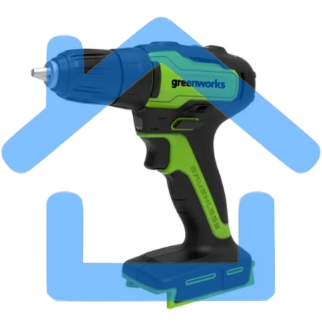 Дрель-шуруповерт GREENWORKS 3704007UA, Аккумуляторная, 24В-8