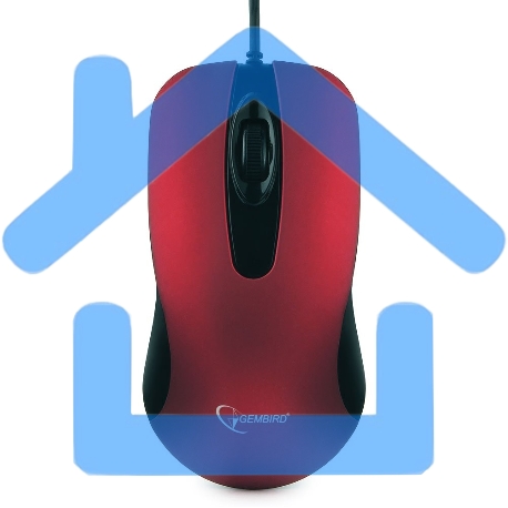 Мышь проводная Gembird MOP-400-R красный, 1000 dpi, USB, кнопки - 3-1