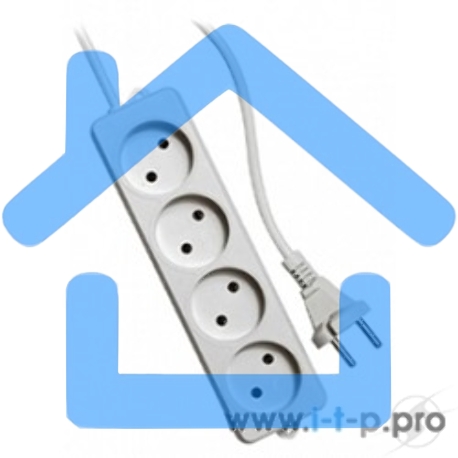 Удлинитель Гарнизон EL-NL4-W-2, 4 розетки допустимый ток 10А, длина 2 м.-2
