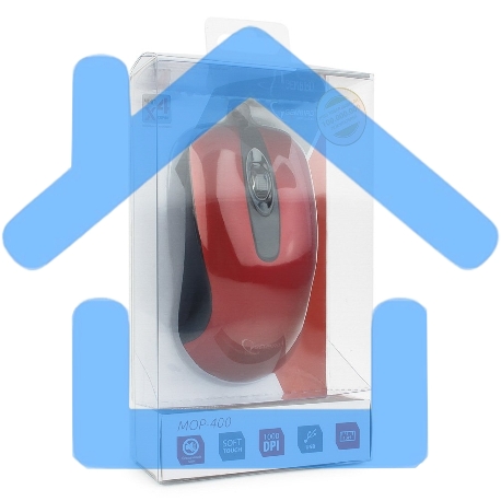 Мышь проводная Gembird MOP-400-R красный, 1000 dpi, USB, кнопки - 3-2