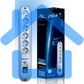 Сетевой фильтр Pilot GL 3м (6 розеток) белый (коробка)