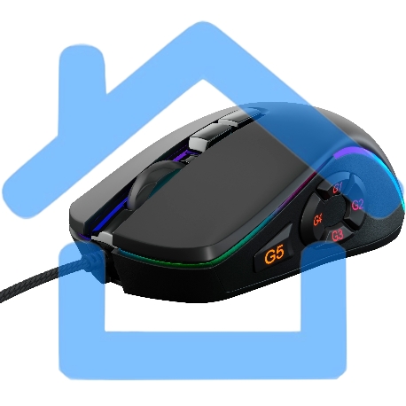 Мышь проводная GMNG XM003 черный, 32000 dpi, USB, кнопки - 10-3