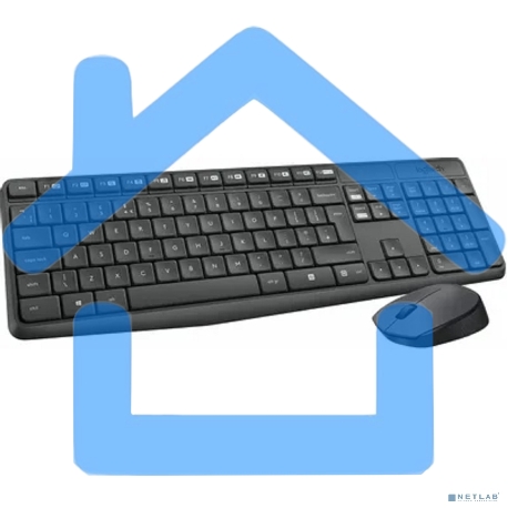 Комплект клавиатура + мышь Logitech MK235 клав:черный мышь:черный USB беспроводная-19