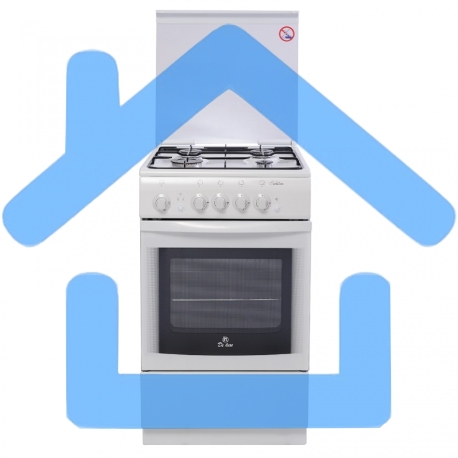 Плита газовая De Luxe 5040.36Г (КР) белый, конфорок 4 шт, духовка 43 л, 50 см x 85 см x 50 см-2