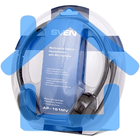 Мультимедийные стереонаушники с микрофоном SVEN AP-151MV, черный -14