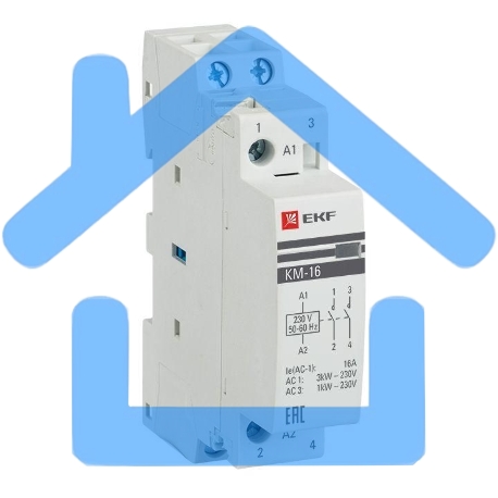 Контактор модульный КМ 16А NО+NC (1 мод.) EKF km-1-16-11