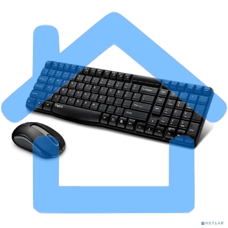 Клавиатура + мышь Rapoo X1800S клав:черный мышь:черный USB беспроводная-1