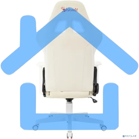 Кресло игровое A4Tech Bloody GC-570 белый, сиденье белый с подголов. крестов. пластик, пластик белый-2