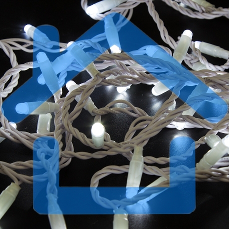 Гирлянда Нить 10м, с эффектом мерцания, белый ПВХ, 24В, белый