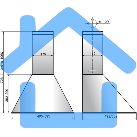 Вытяжка каминная Elikor Эпсилон 60П-430-П3Л черный/серебристый, 60 см, 430 куб. м/ч, 54 дБ-1