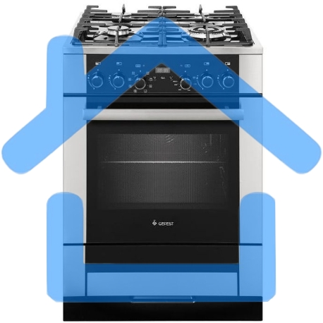 Плита комбинированная Gefest ПГЭ 6502-03 0284 черный, конфорок 4 газовых, духовка 55 л, 60 см x 85 см x 60 см
