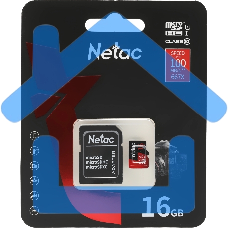 Флеш-накопитель NeTac Карта памяти Netac MicroSD card P500 Extreme Pro 16Gb, retail version w/SD adapter-4