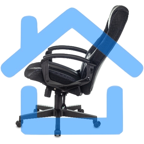 Кресло игровое Бюрократ Zombie 9 черный/серый, искусст.кожа/ткань, крестовина пластик-10