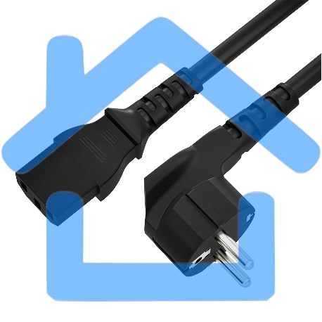 Кабель питания 4PH черный 3.0m, евровилка угловая Schuko - С13, 3*0,75мм, 4PH-R90414