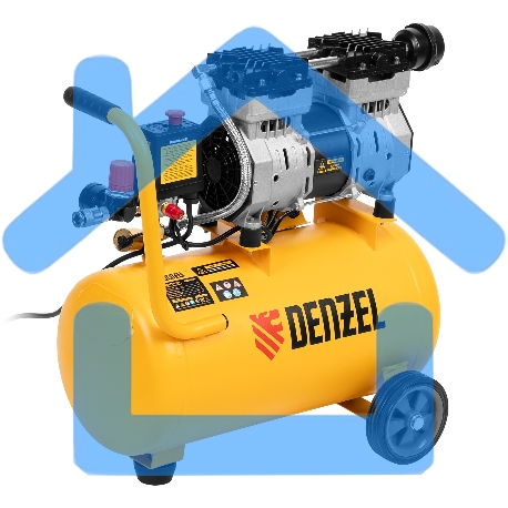 Компрессор DLS950/24 безмаслянный малошумный 950 Вт, 165 л/мин,ресивер 24 л Denzel-16
