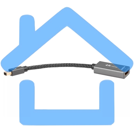 Адаптер miniDP --> HDMI-F 0.15м, оплетка, 4K@60Hz, Telecom (TA565)-7