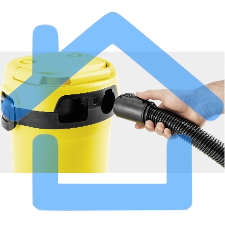 Строительный пылесос Karcher WD 2 Plus V-12/4/18 желтый, 1000 Вт, уборка сухая/сбор воды, пылесборник мешок/контейнер, 12 л-4