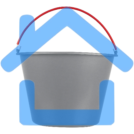 Ведро строительное Matrix пластмассовое 12 л, ударопрочное, обрезиненная ручка-1