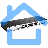 Управляемый коммутатор D-Link DGS-1210-28/ME/A2A2 уровня с 24 портами 10/100/1000Base-T и 4 портами 1000Base-X SFP