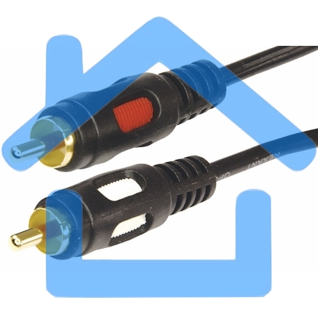 Шнур 2 RCA - 2 RCA, длина 1,5 метра, черный (GOLD) Rexant