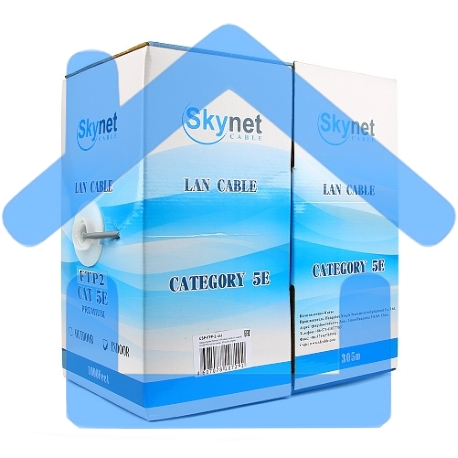 Кабель SkyNet Standart FTP indoor 2x2x0,48, медный, FLUKE TEST, кат.5e, однож., 305 м, box, серый-3