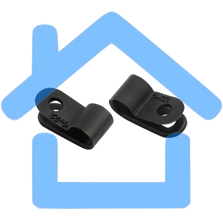 Кабельная скоба под винт Rexant 6 мм, черная, упаковка 50 шт.