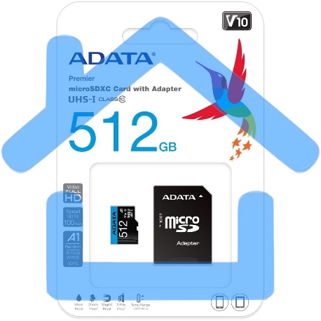 Флеш карта MICRO SDXC 512Gb AUSDX512GUICL10A1-RA1 ADATA