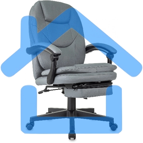 Кресло руководителя Бюрократ CH-868N-BF серый, эко.кожа, крестов. пластик, подст. для ног-17