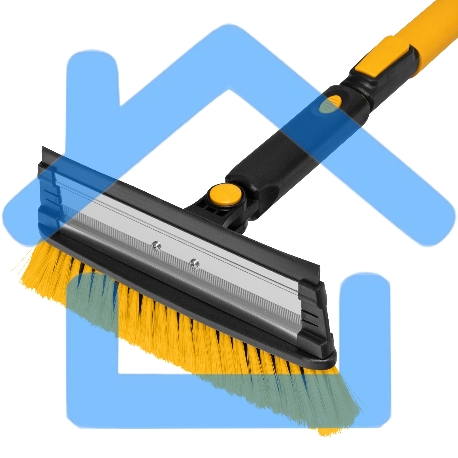 Щетка-сметка для снега со скребком Denzel, телескоп, поворотная голова, водосгон, 900-1200 мм 55308-10