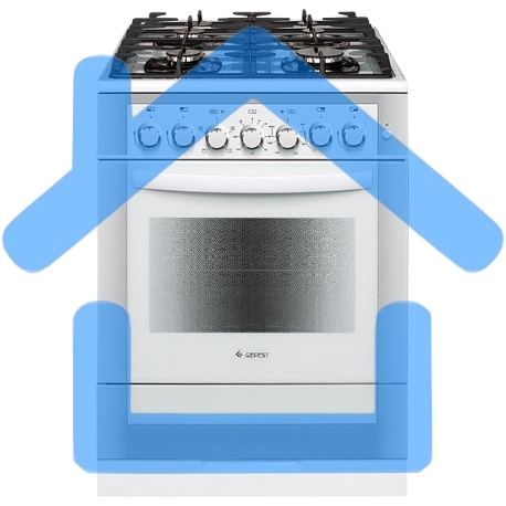Плита комбинированная Gefest ПГЭ 6502-02 0042 белый, конфорок 4 газовых, духовка 55 л, 60 см x 85 см x 60 см