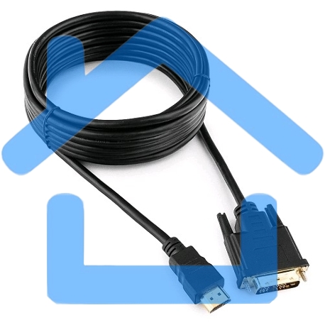 Кабель HDMI-DVI Cablexpert CC-HDMI-DVI-15, 19M/19M, single link, медь, позол.разъемы, экран, 4.5м, черный, пакет-2