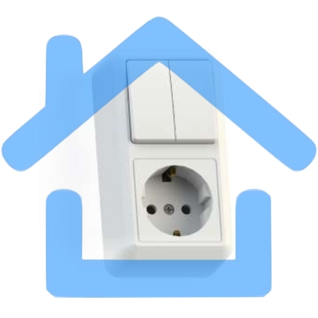 Блок комбинированный ОП БКВР-428 Оптима (2-кл. выкл. + розетка с заземл.) бел. Кунцево 8066