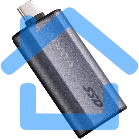 Твердотельный диск A-DATA External SC750 серый SC750-2000G-CCBK 2Tb USB 3.2 Gen 2 Type-C, R/W -1050/1000 MB/s-3