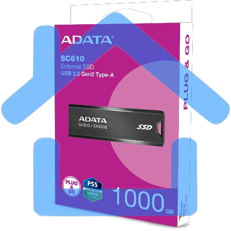 Внешний накопитель SSD ADATA 1Tb SC610 USB Type-A (550/500 Mb/s) metal case черный (SC610-1000G-CBK/RD)-6