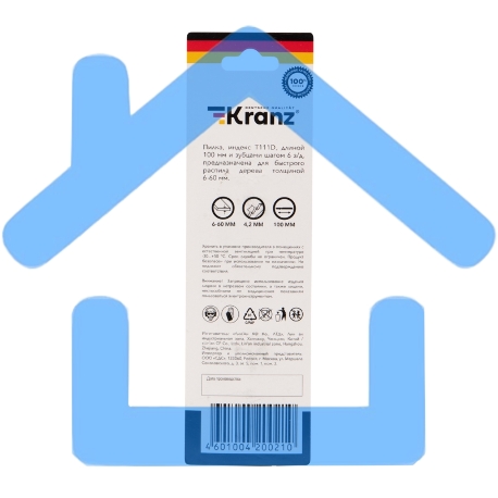 Пилка для электролобзика по дереву KRANZ T111D 100 мм 6 зубьев на дюйм 6-60 мм (2 шт./уп.) -3