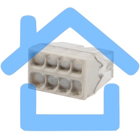 Экспресс-клемма с пастой Rexant СМК 2273-248, 8-проводная 0.5-2.5 мм², прозрачная, блистер (6 шт./уп.)-1